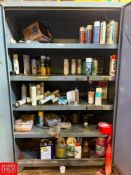 Assorted Grease and Lubricants with 2-Door Cabinet (Location: Hattiesburg, MS)