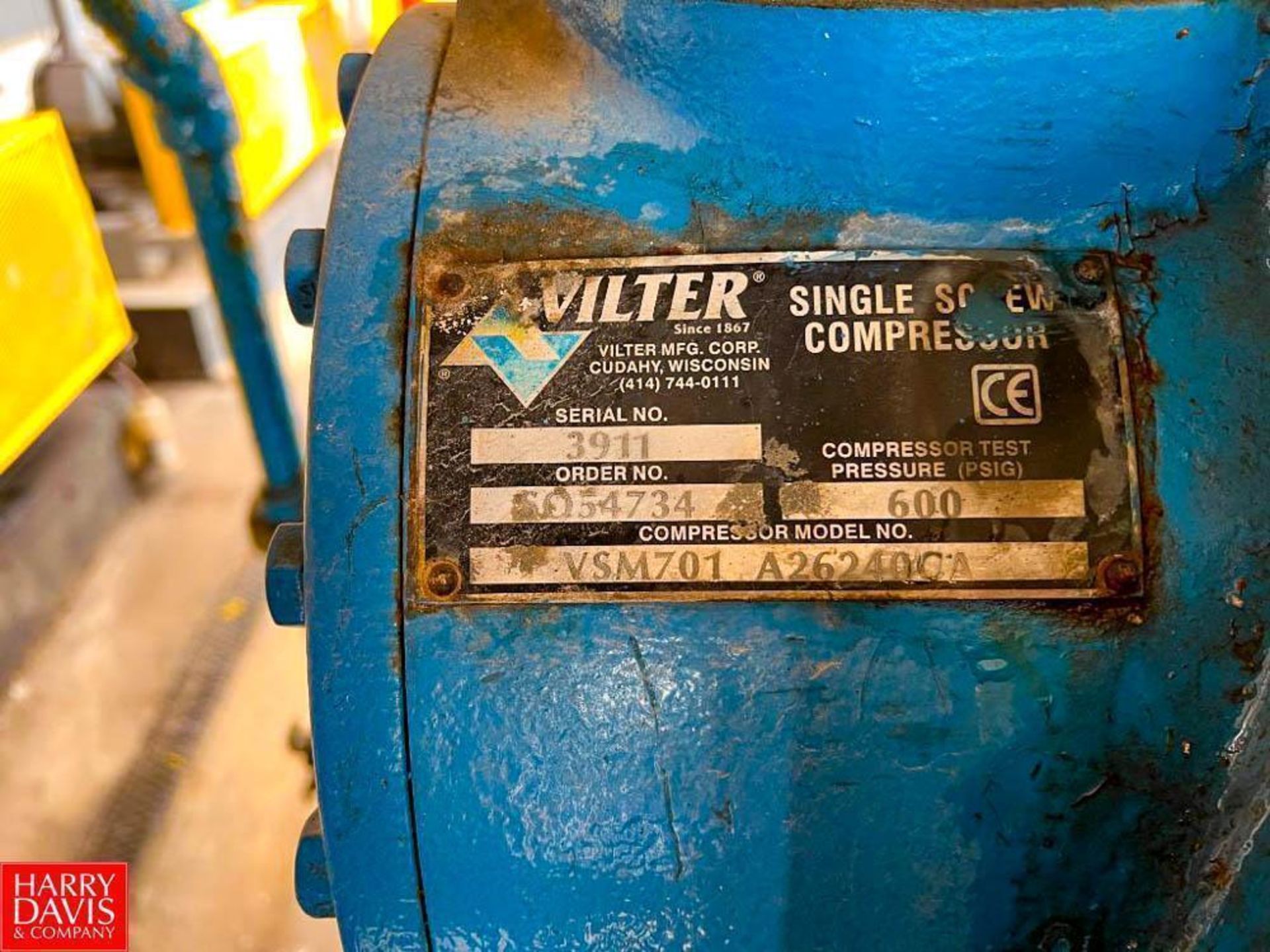 Vilter Rotary Screw Compressor, Model: VSM701 A26240CA, S/N: 3911 with 300 HP Motor and RAM Soft - Image 3 of 3