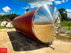 Walker 6,500 Gallon Jacketed Horizontal S/S Tank, Model: 11702, S/N: HHT-6024-R