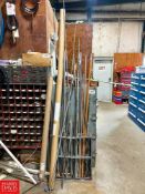 Assorted Steel Rods, Nuts, Bolts, Washers, Valves, Welding Gloves, Tubing, 4-Drawer Filing Cabinet