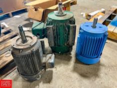 (3) Assorted Motors Including: 10 HP 1,745 RPM and 5 HP 3,515 RPM (Location: Dothan, AL)