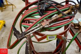 Oxygen / Acetylene Torch Cart With Gas Hoses , Regulators and Torch - Rigging Fee: $50