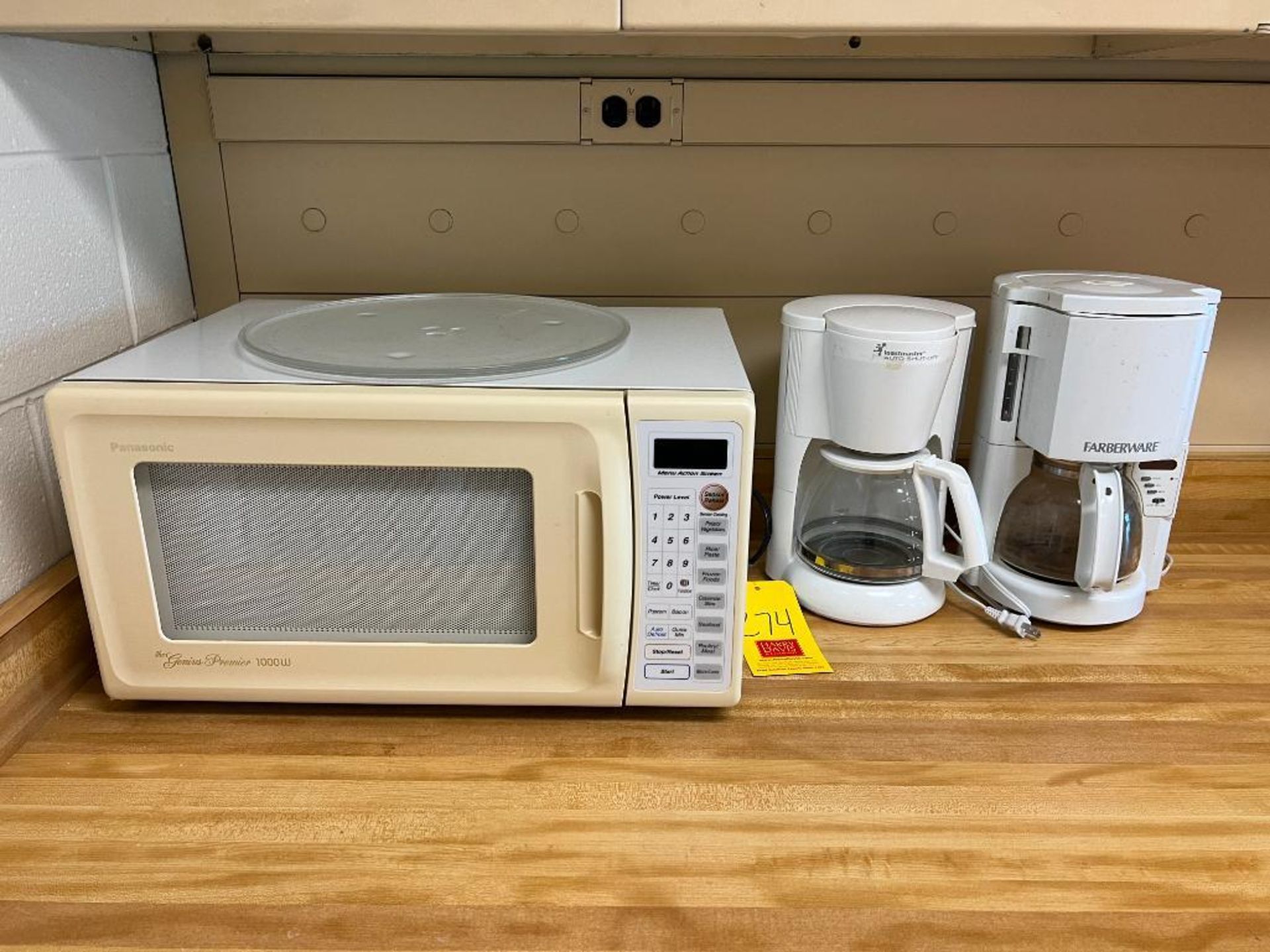 Panasonic Microwave and (2) Coffee Makers - Rigging Fee: $50