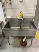 S/S 2-Basin Sink with Sprayer and Emergency Eye Wash - Rigging Fee: $450