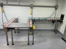 S/S Framed Power Conveyor, Dimensions= 54" x 4", 64" x 4" and 82" x 4" with S/S Tabletop, Dimensions