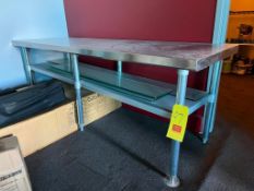 S/S Table with Shelf, Dimensions= 6' Length x 2' Width