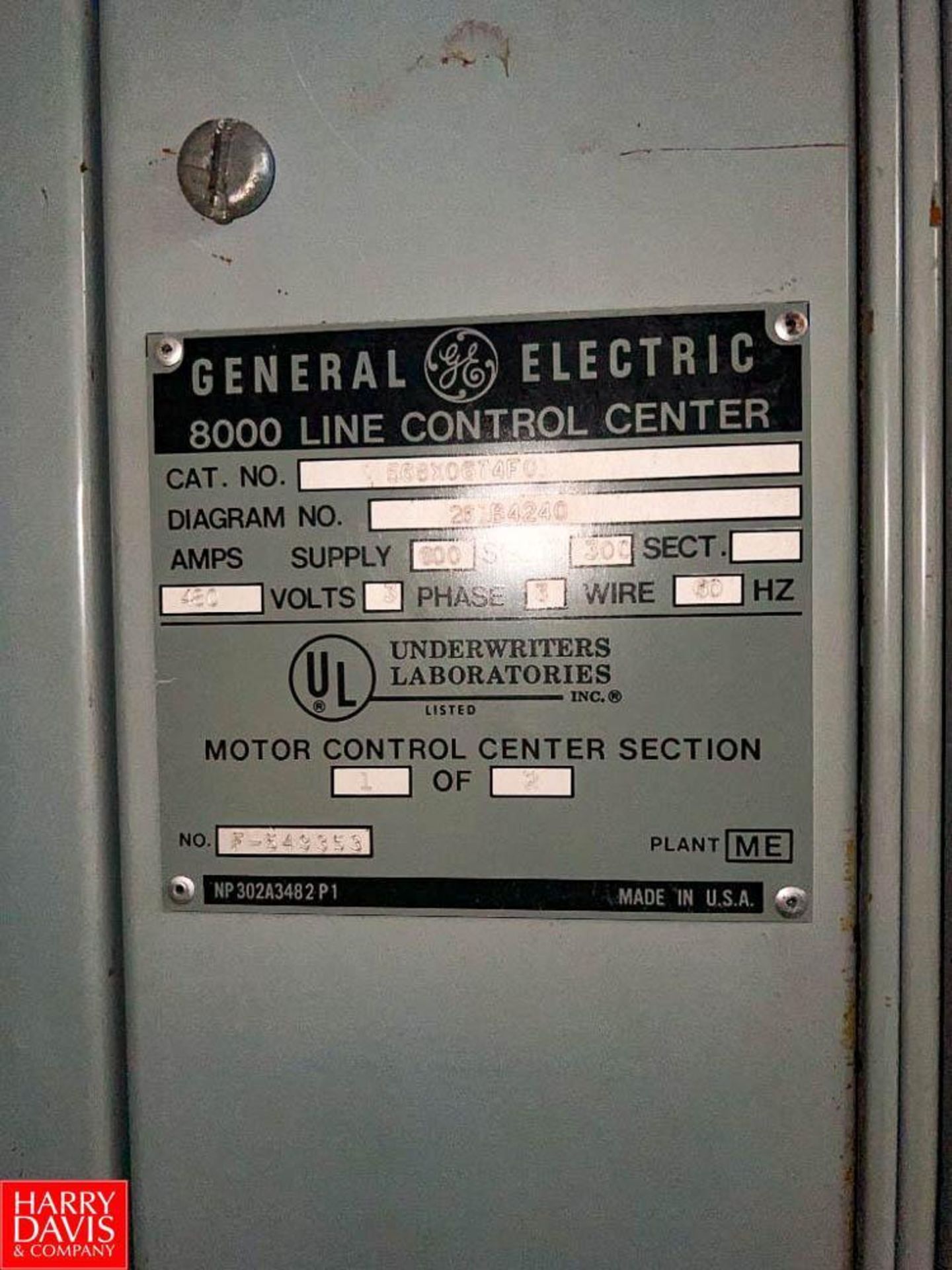 General Electric 8000 Line Control Center with (27) Disconnects, 600 Supply Amps and 300 Section Amp - Image 5 of 6