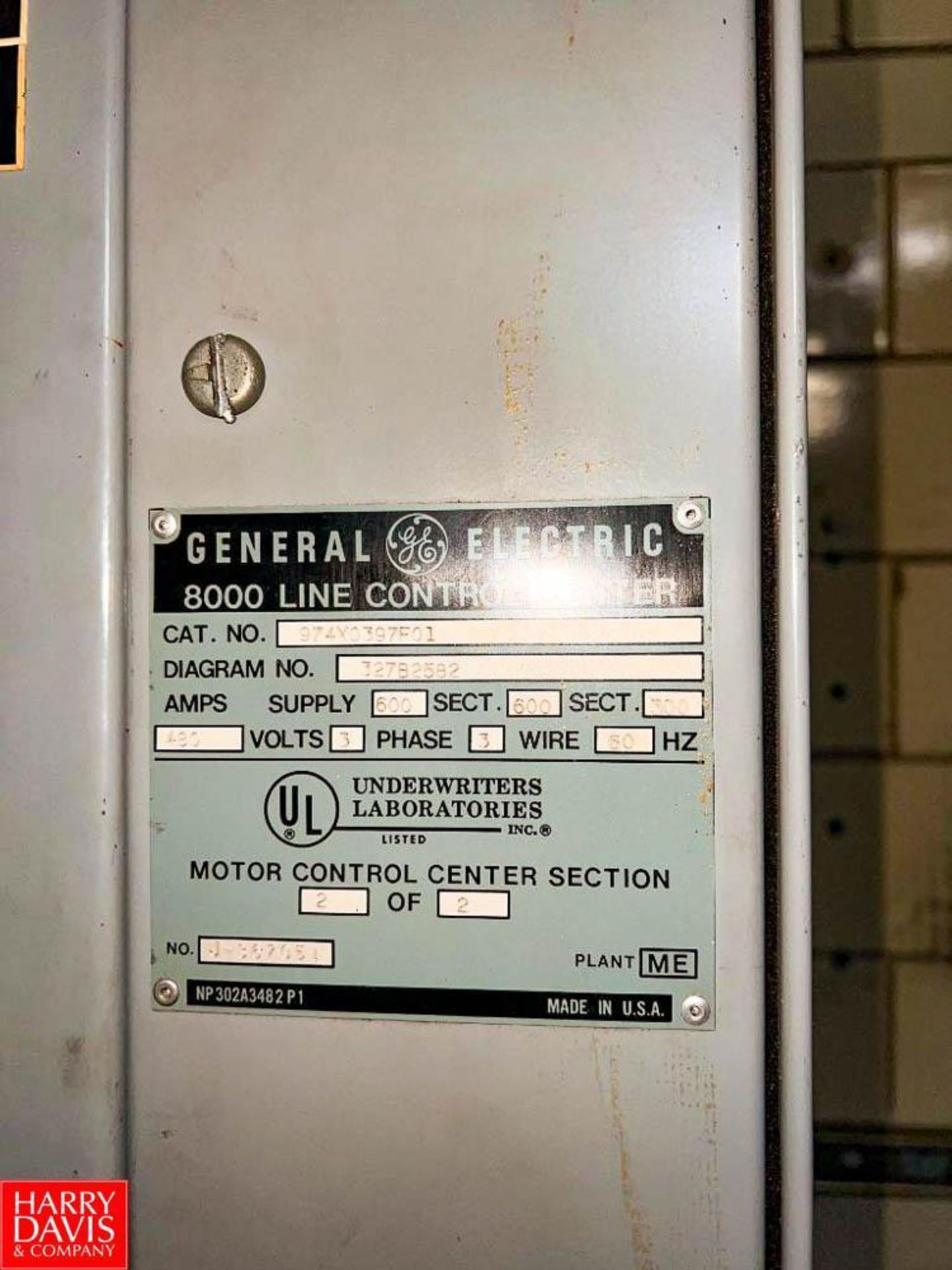 General Electric 7700 Line Control Center with (40) Disconnects, 600 Supply Amps and 300 Section Amp - Image 9 of 9