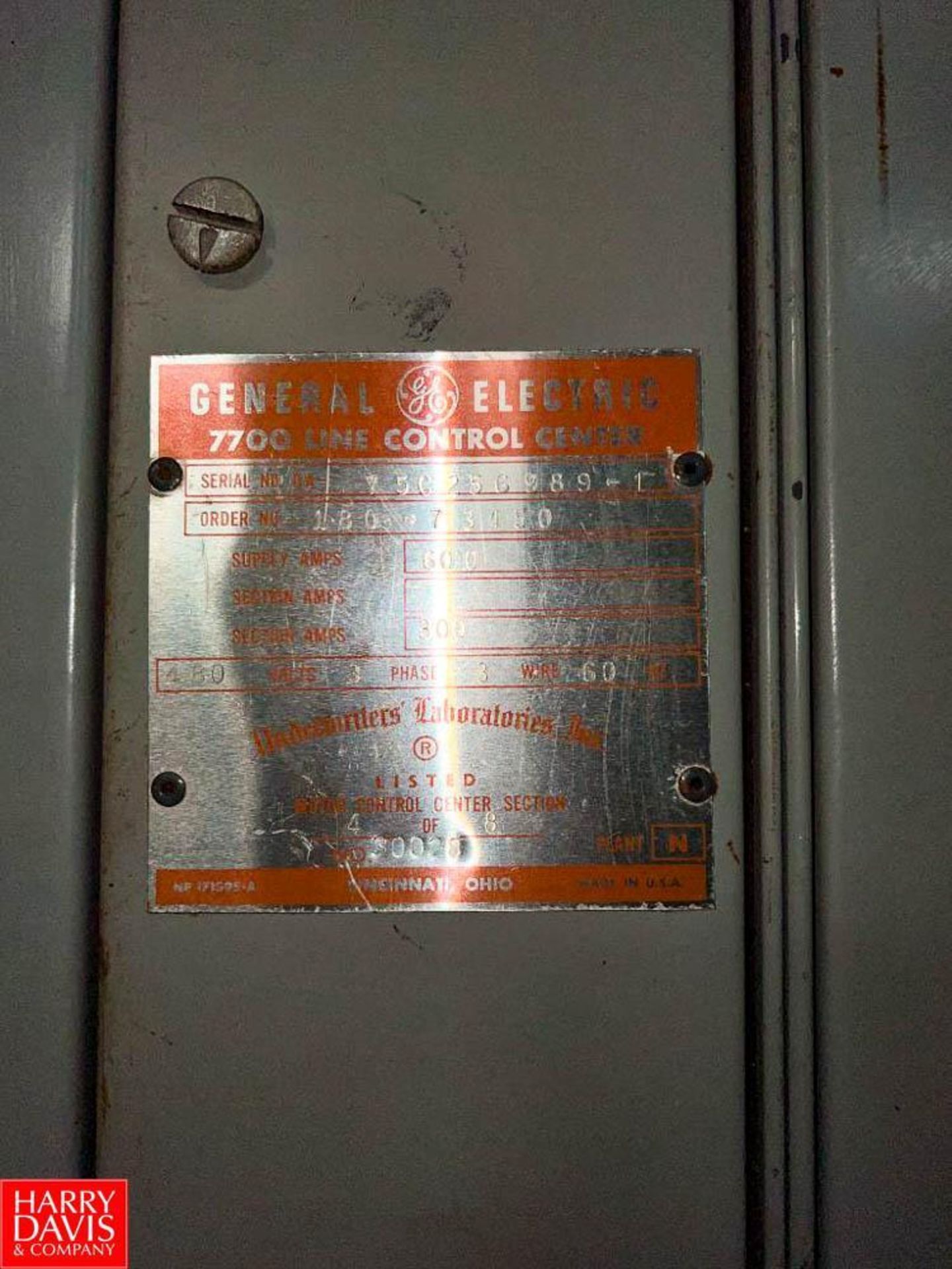 General Electric 7700 Line Control Center with (40) Disconnects, 600 Supply Amps and 300 Section Amp - Image 5 of 9