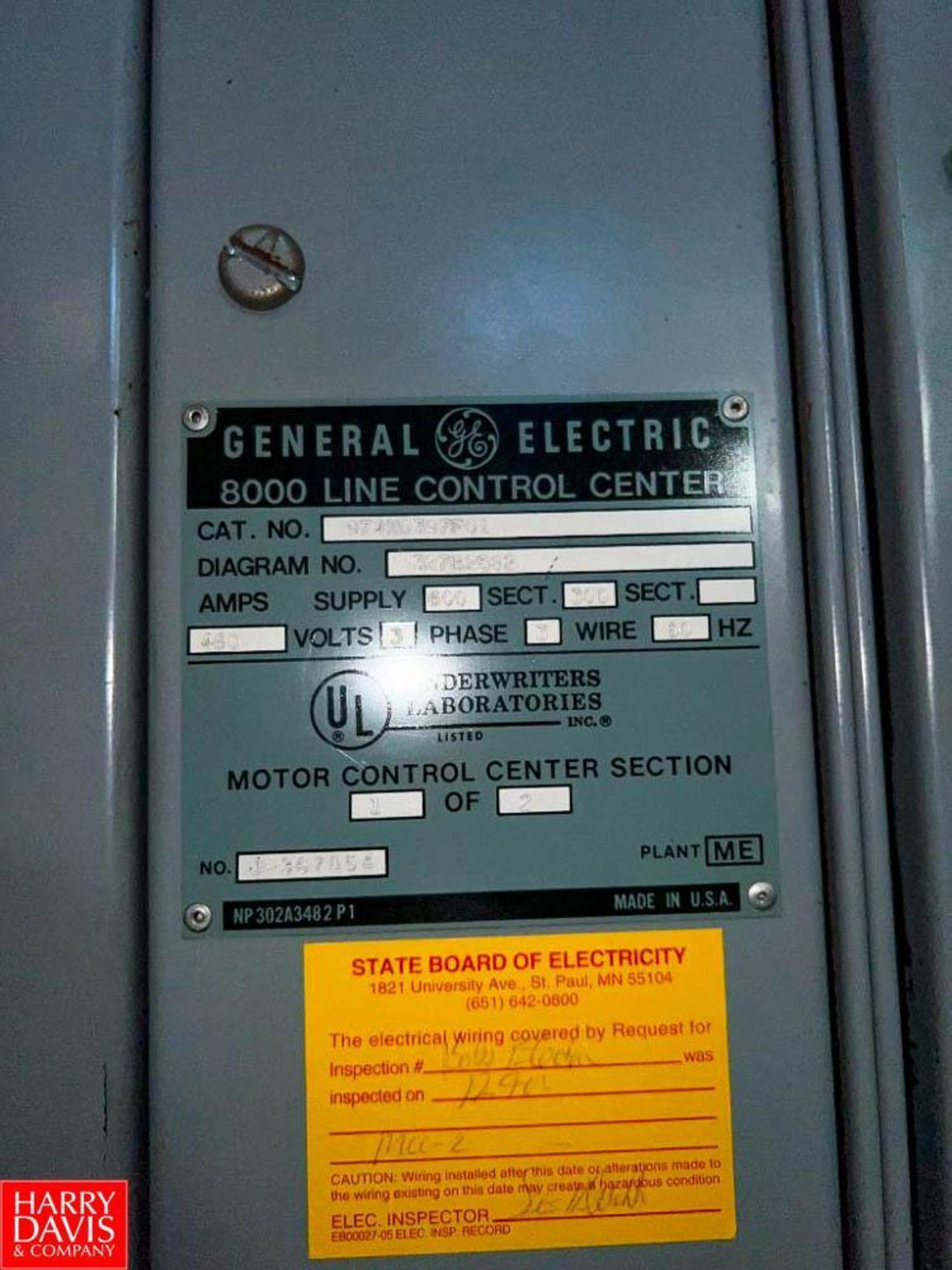 General Electric 7700 Line Control Center with (40) Disconnects, 600 Supply Amps and 300 Section Amp - Image 8 of 9