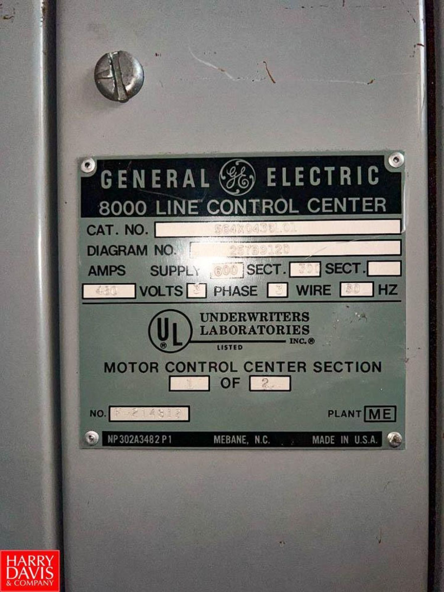 General Electric 8000 Line Control Center with (27) Disconnects, 600 Supply Amps and 300 Section Amp - Image 3 of 6