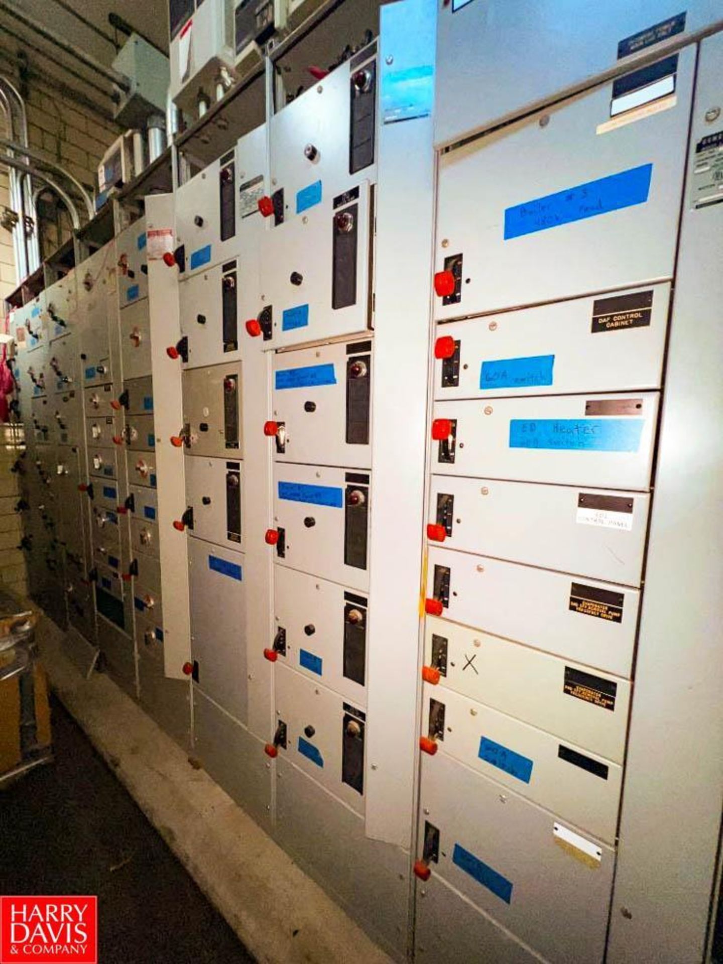 General Electric 8000 Line Control Center with (52) Disconnects, 600 Supply Amps and 300 Section Amp