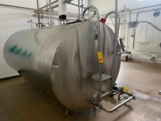 Dairy Equipment Company 1,500 Gallon Jacketed, All S/S Horizontal Tank with Vertical Agitation