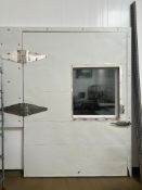 Insulated Door, Dimensions= 98" x 70" x 9.5" with Window, Dimensions= 34" x 32" - Rigging Fee: $125