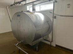 Mueller 800 Gallon Jacketed, All S/S Horizontal Tank, Model: "OH", S/N: 66189 with Vertical