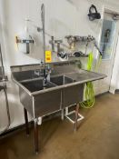 S/S 2-Basin Sink with Faucet and Sprayer, Dimensions= 51" x 26" - Rigging Fee: $100