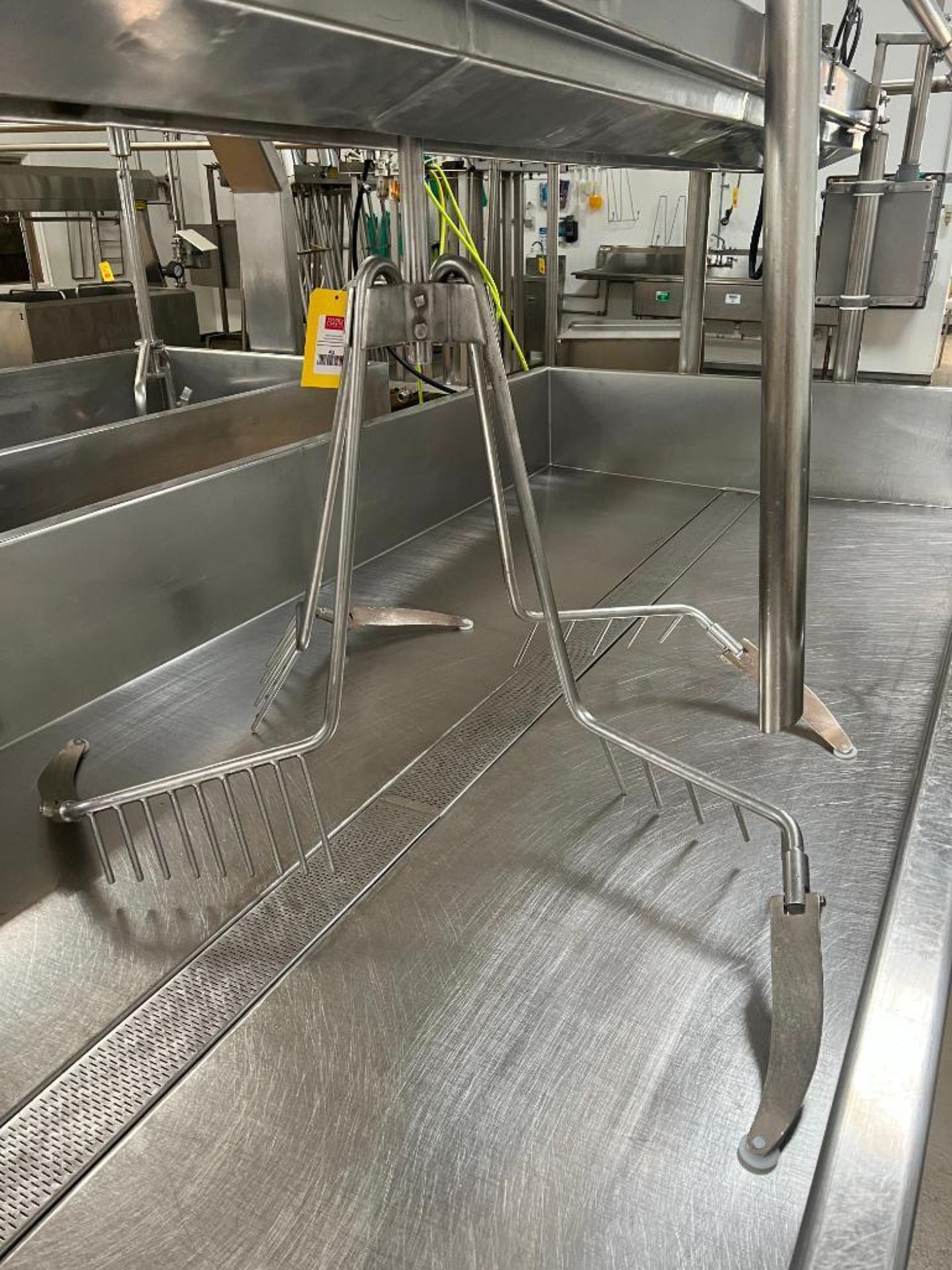 S/S Finishing Trough with Knives, Carriage and 5" Channel with Grates, Dimensions= 170" x 63" x 14" - Image 2 of 3