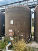 Viatec Resin-Fab 7,000 Gallon Tank, S/N: 52758-1, Dimensions= 10' Outside Diameter