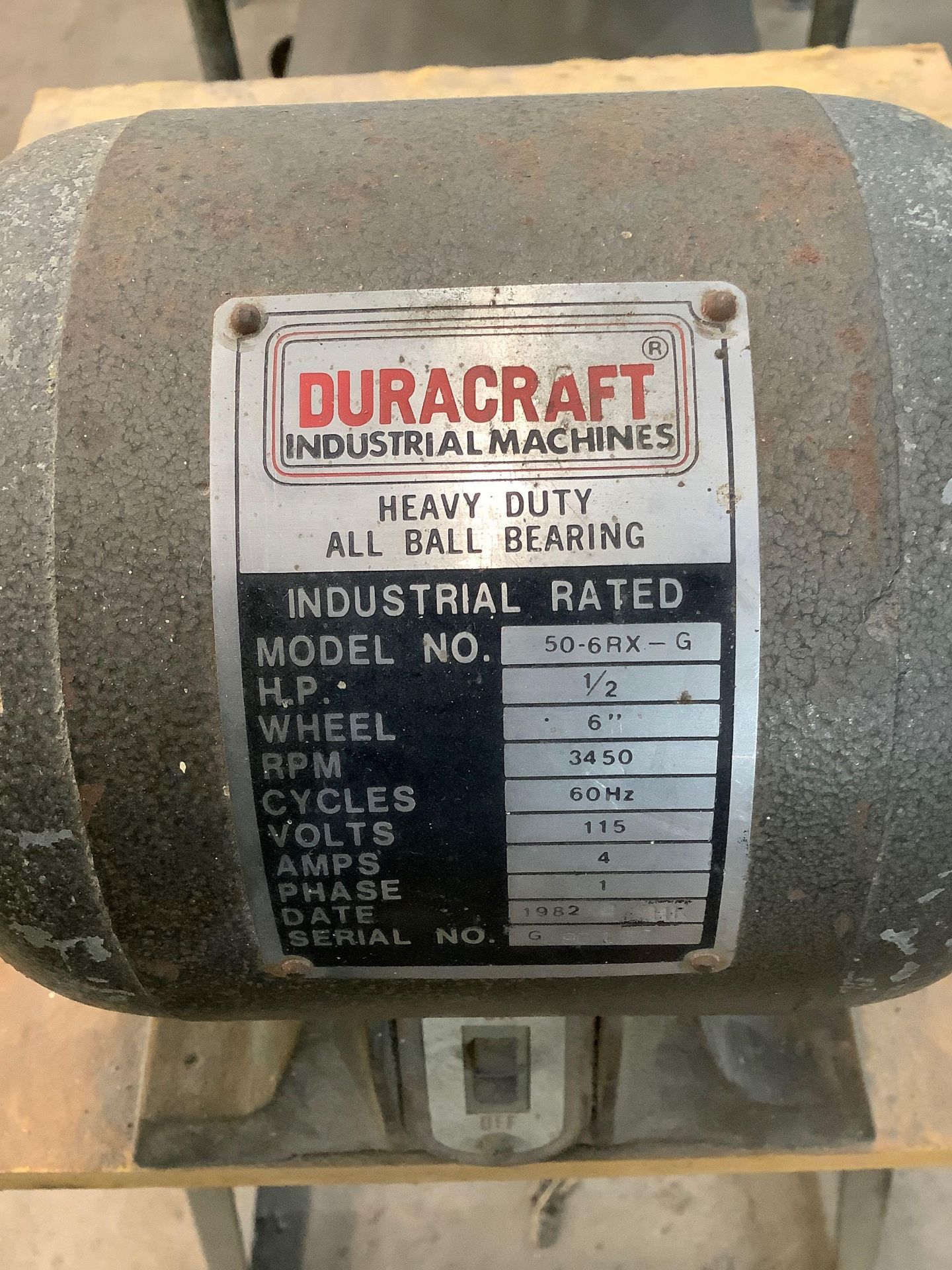 Duracraft 6" Heavy Duty 50-6RX-G Double End Grinder - Image 3 of 3