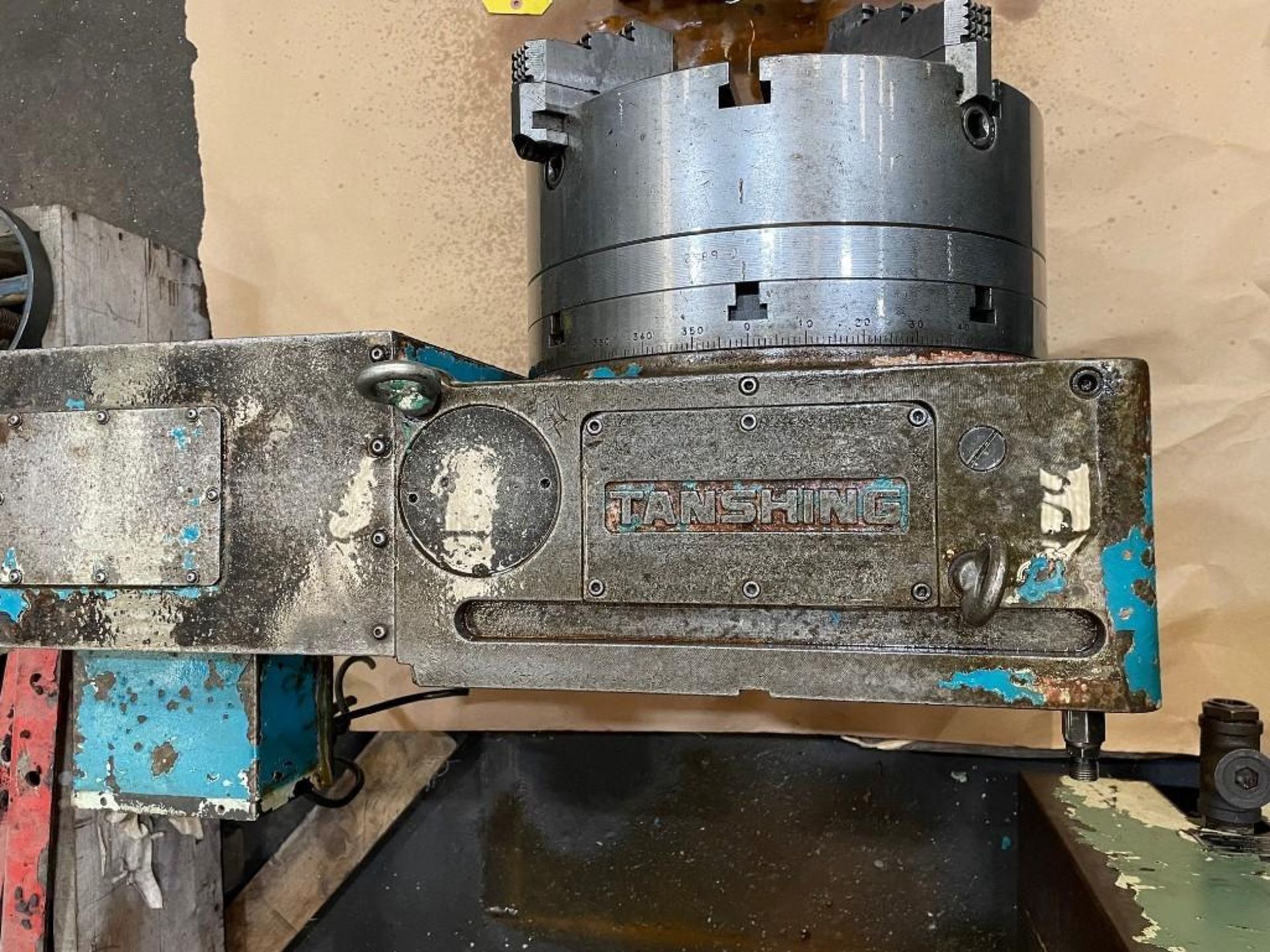 20" TANSHING 4th AXIS, MODEL MRNG-400 WITH 16" 4-JAW CHUCK AND TAILSTOCK - Image 10 of 11