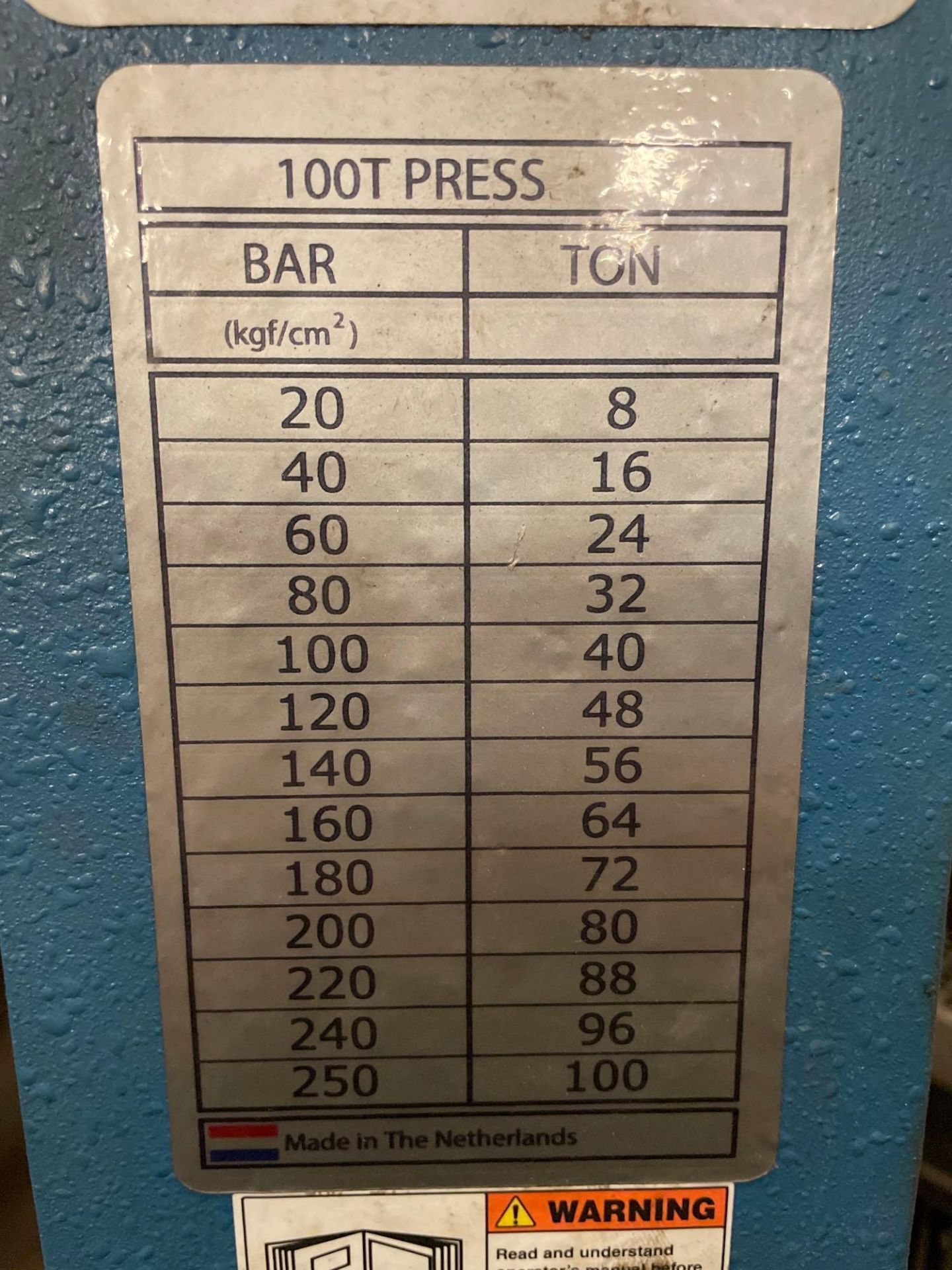 Baileigh 100 Ton H-Frame Press; (OK location) - Image 8 of 8