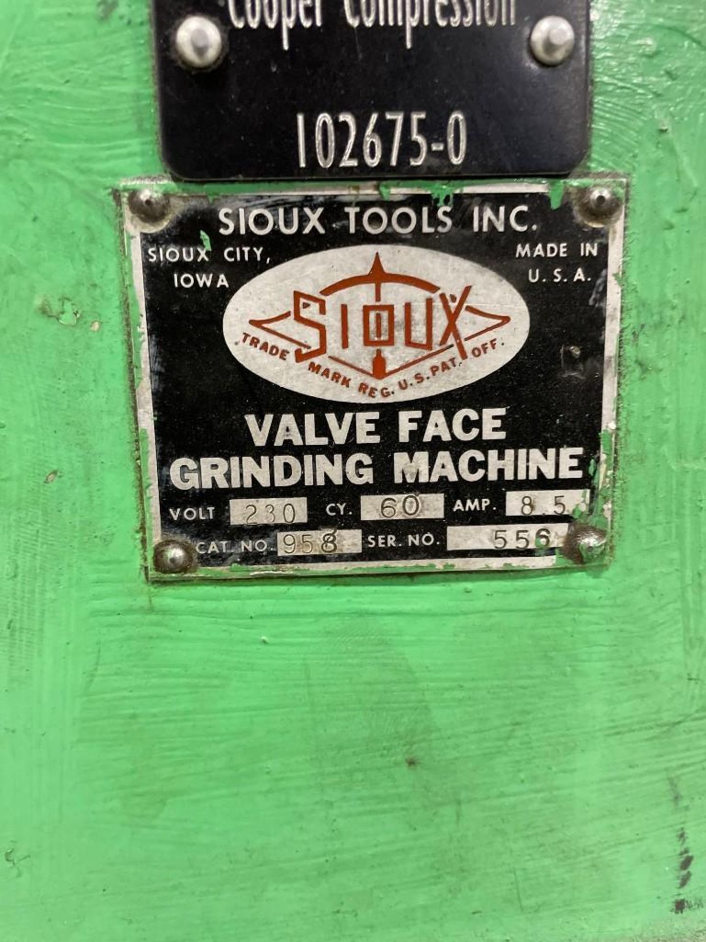 Sioux-Tool Valve Face Grinding Machine; (WY location) - Image 10 of 10