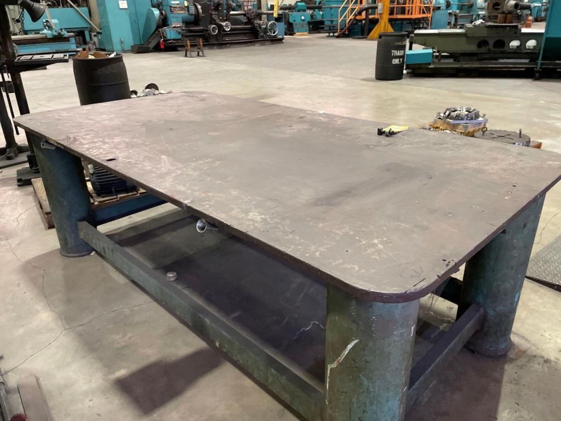 Heavy Duty Metal Table with 1" Solid Plate Top with contents - Image 3 of 4