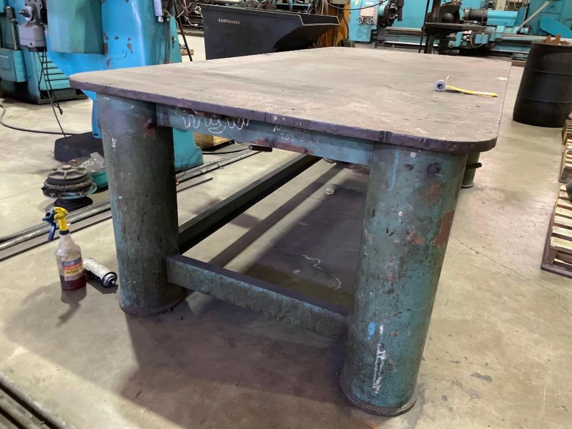 Heavy Duty Metal Table with 1" Solid Plate Top with contents - Image 2 of 4