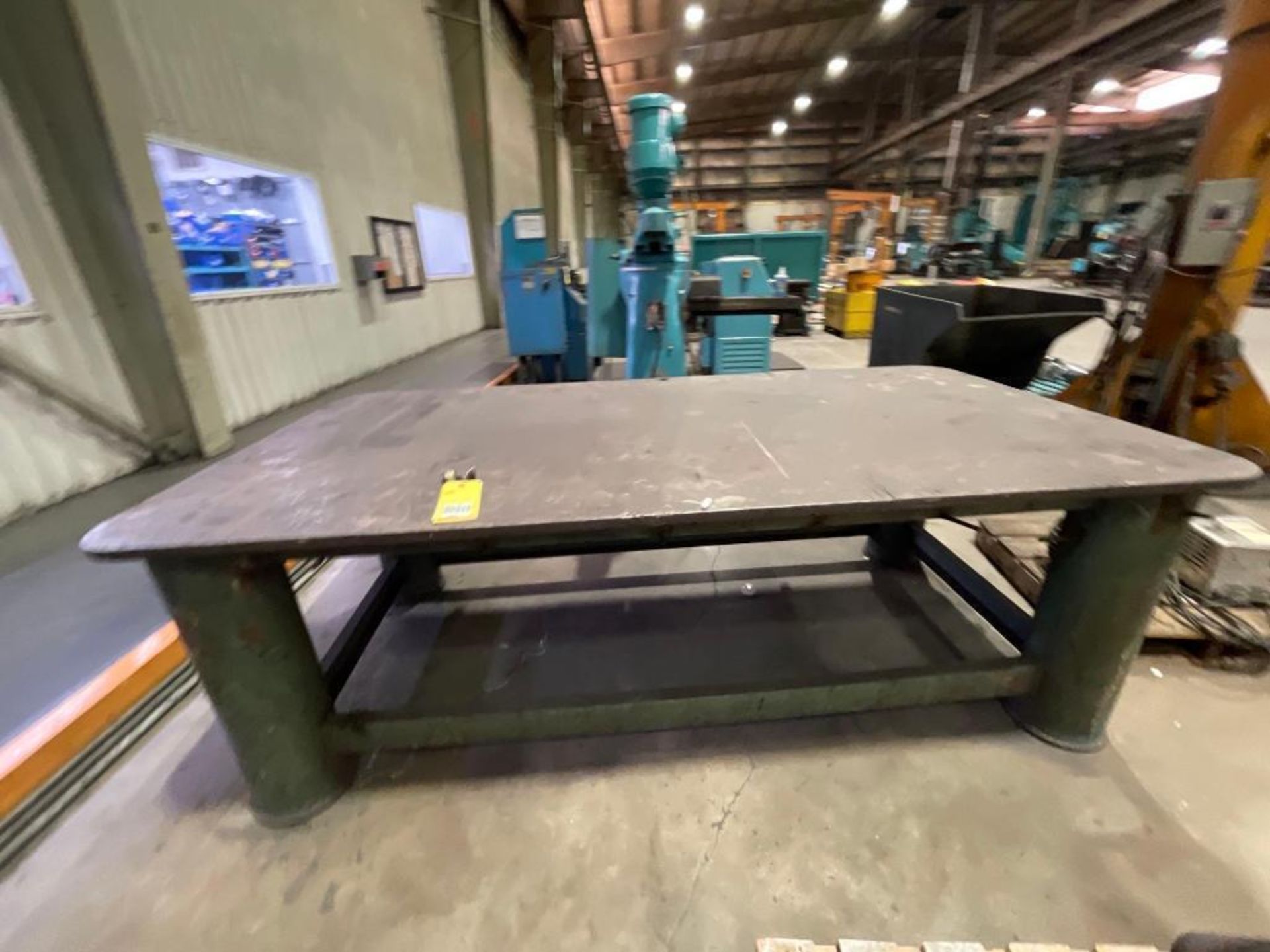 Heavy Duty Metal Table with 1" Solid Plate Top with contents