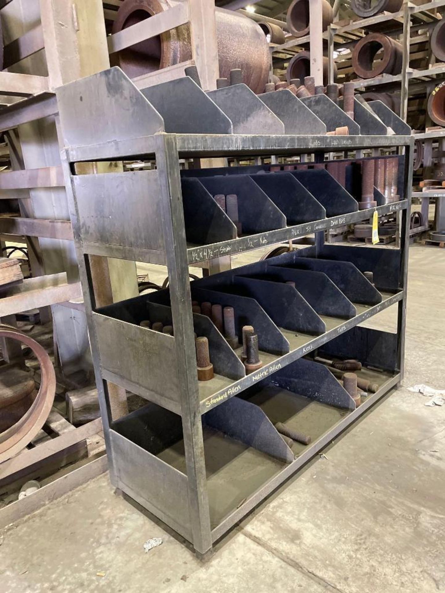 Lot: Open Face Bin Rack with Contents - Image 2 of 3