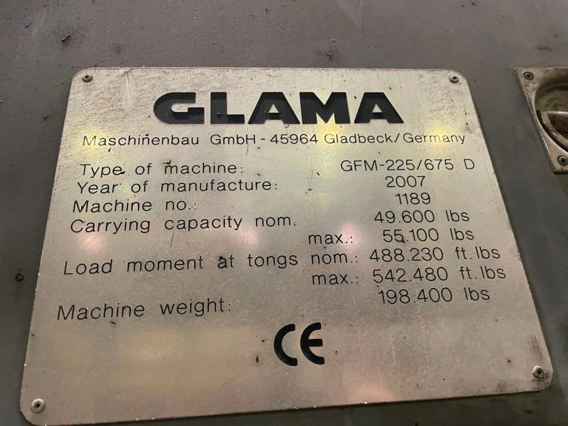 2007 Glama 50,000 Lb. Forging Manipulator, Mobile - Image 9 of 16