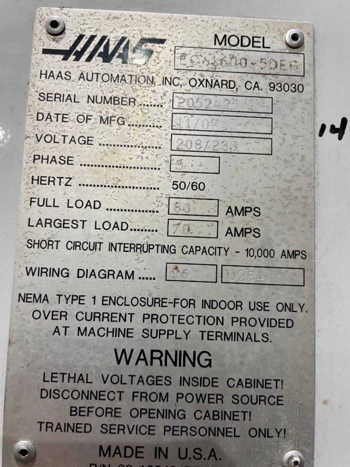 Haas EC-1600-5DEG CNC Horizontal Machining Center - Image 26 of 26