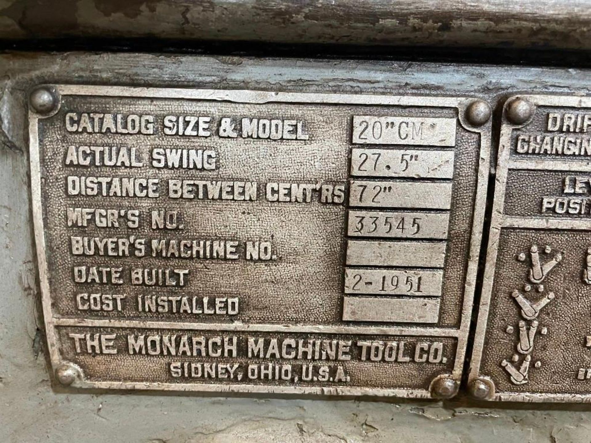 Monarch Model 20" CM Engine Lathe - Image 8 of 23