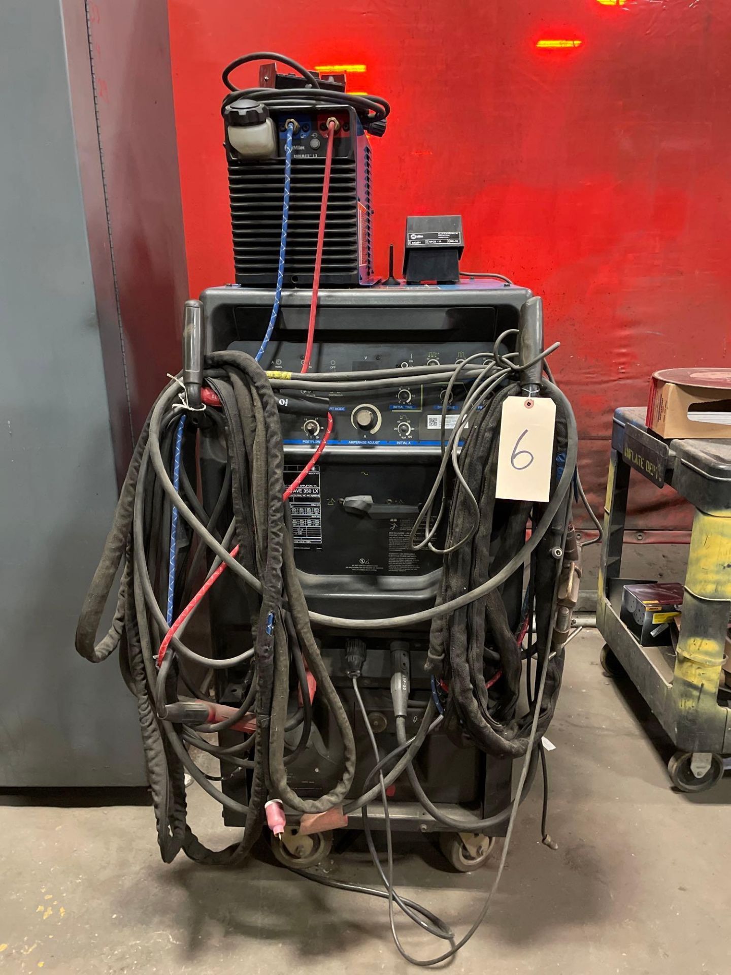 Miller Syncrowave 350 LX Welder, with Miller Coolmate 1.3, and Miller Coolmate 4