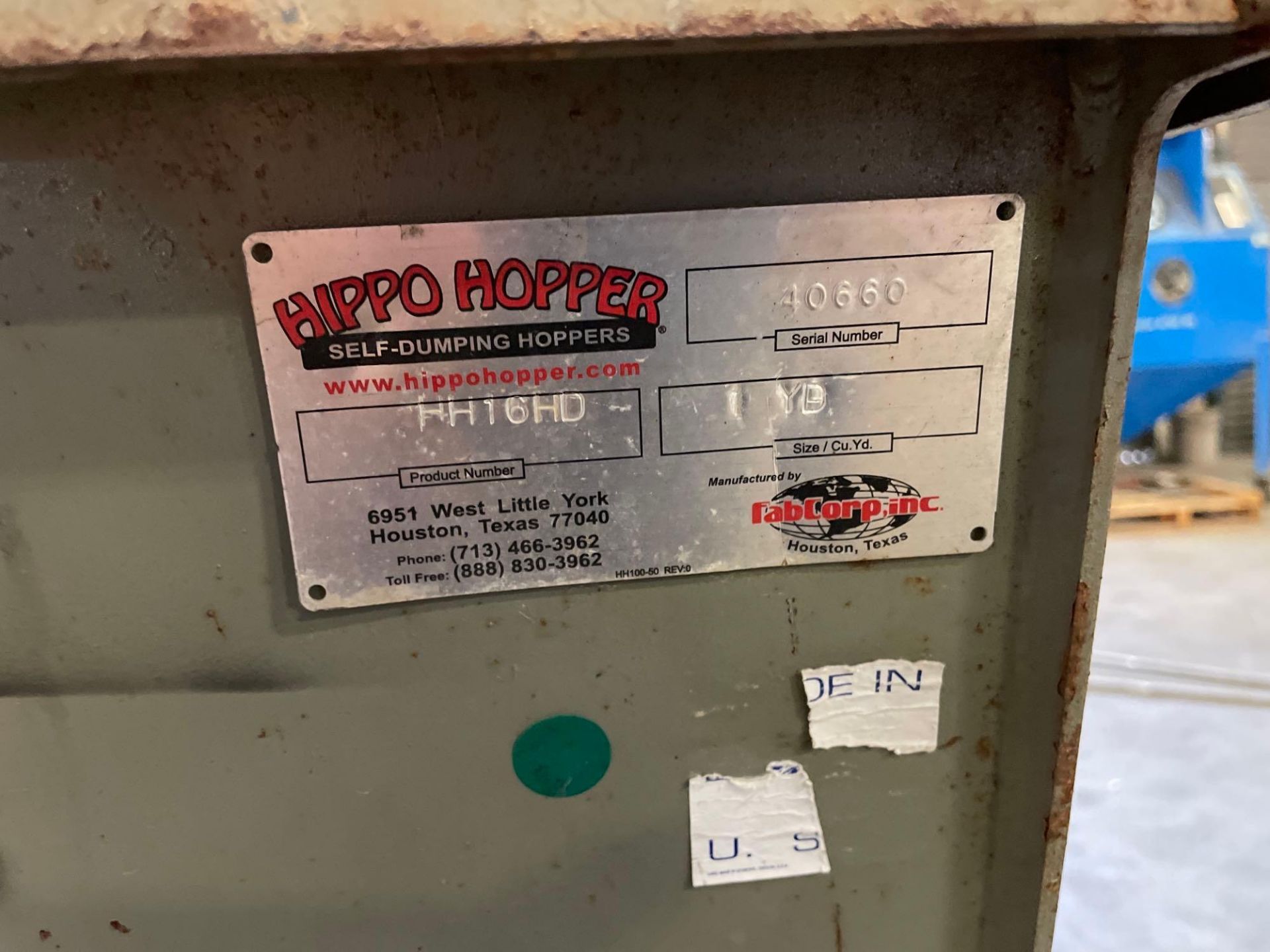 Hippo Hopper Dumpster, 6,500 lbs. max. capacity - Image 8 of 12