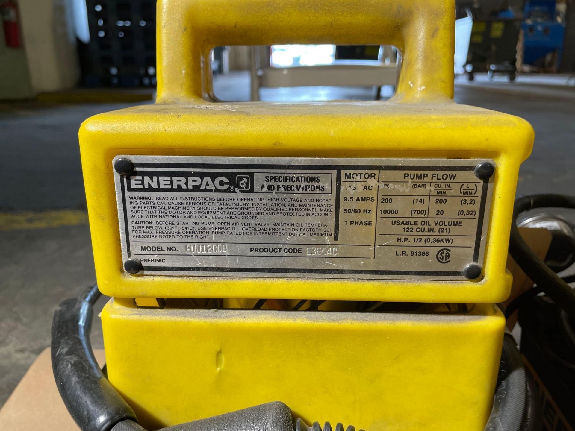 Lot of 2: Enerpac Pump Flow PUJ1200B, Cat No. F3604C - Image 6 of 8