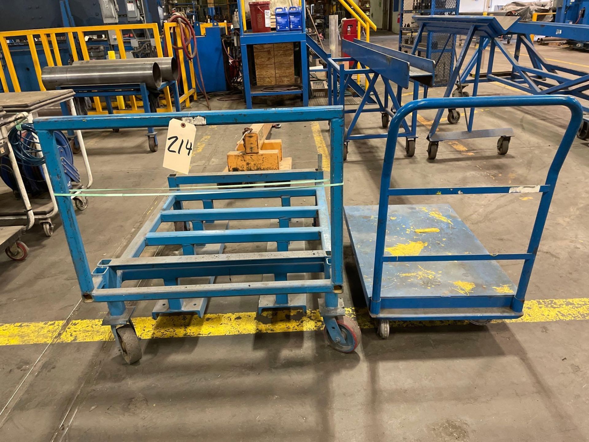 Lot of 2: Metal Transport Cart (1) 46” X 36” X 14” (1) 36” X 24” X 8”