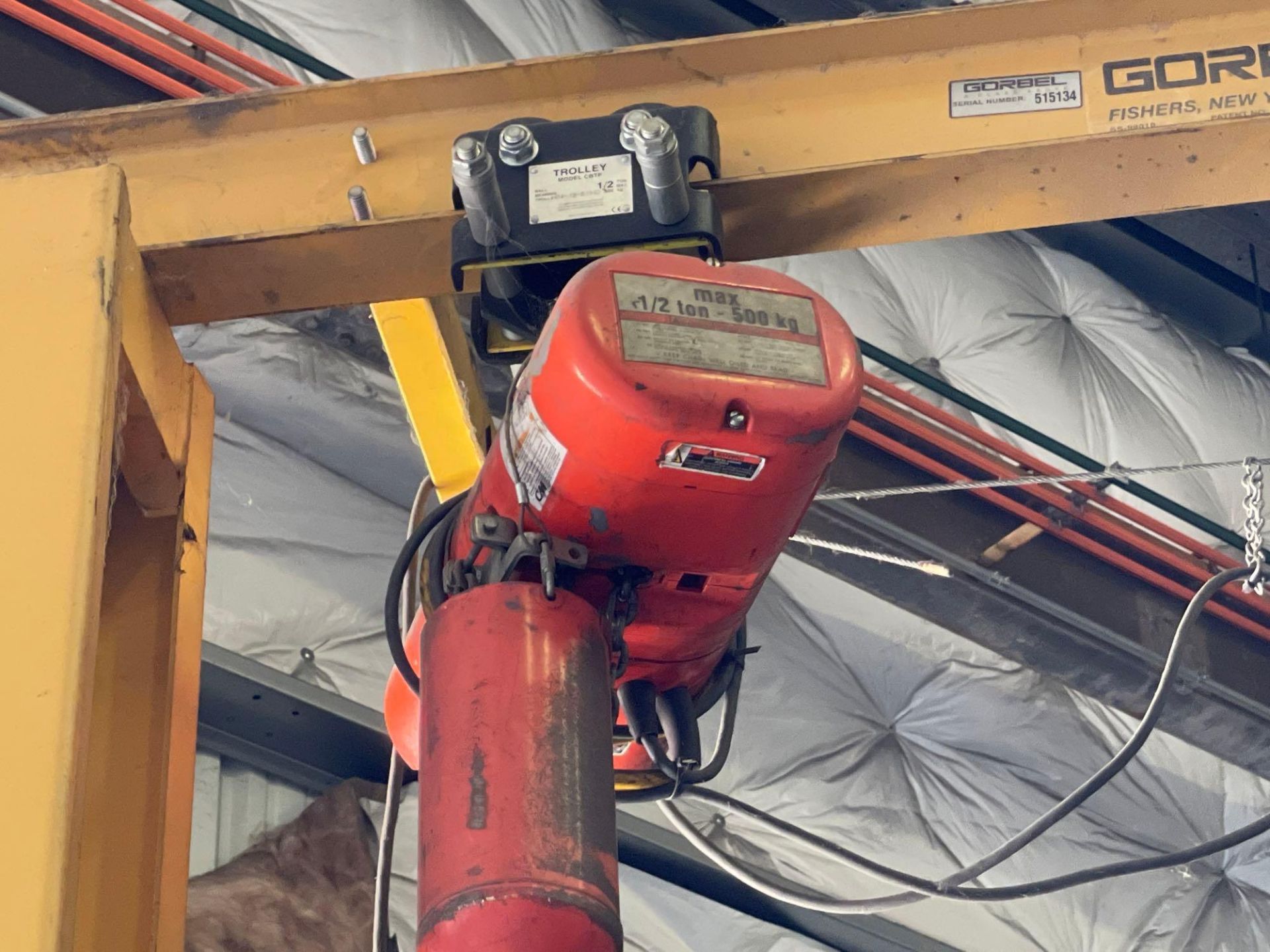 1/2 Ton Gorbel Jib Crane with 1/2 Ton CM Lodestar Hoist - Image 3 of 6