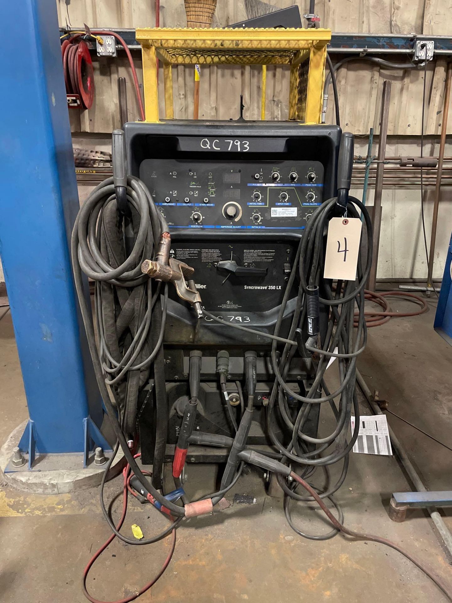 Miller Syncrowave 350 LX Welder on Casters, with Miller Coolmate 4