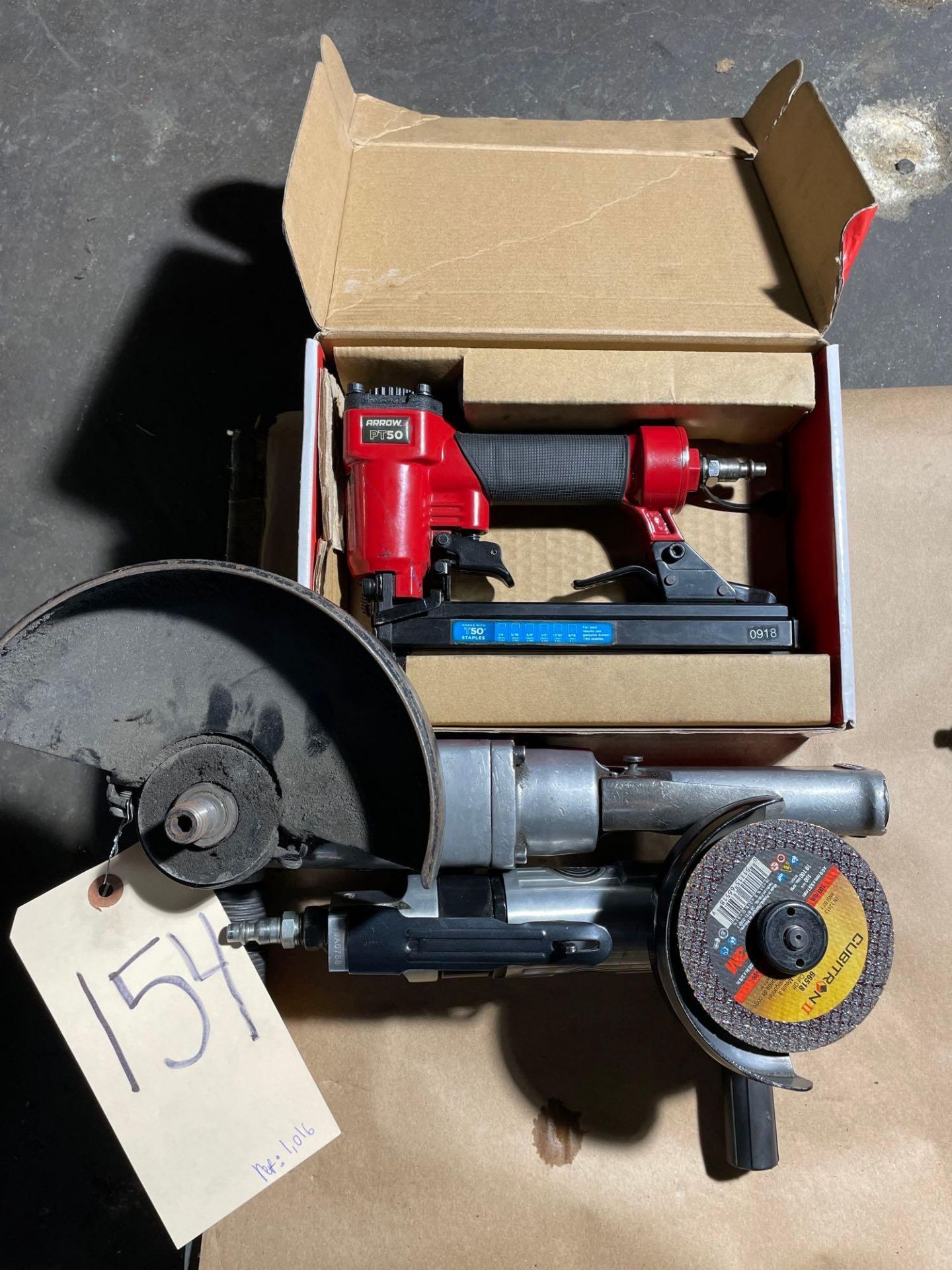 Lot of 3: (1) Arrow Pneumatic Stapler (1) Jet 7" Angle Grinder, (1) Taylor Pneumatic 4-5" Air Angle - Image 2 of 5