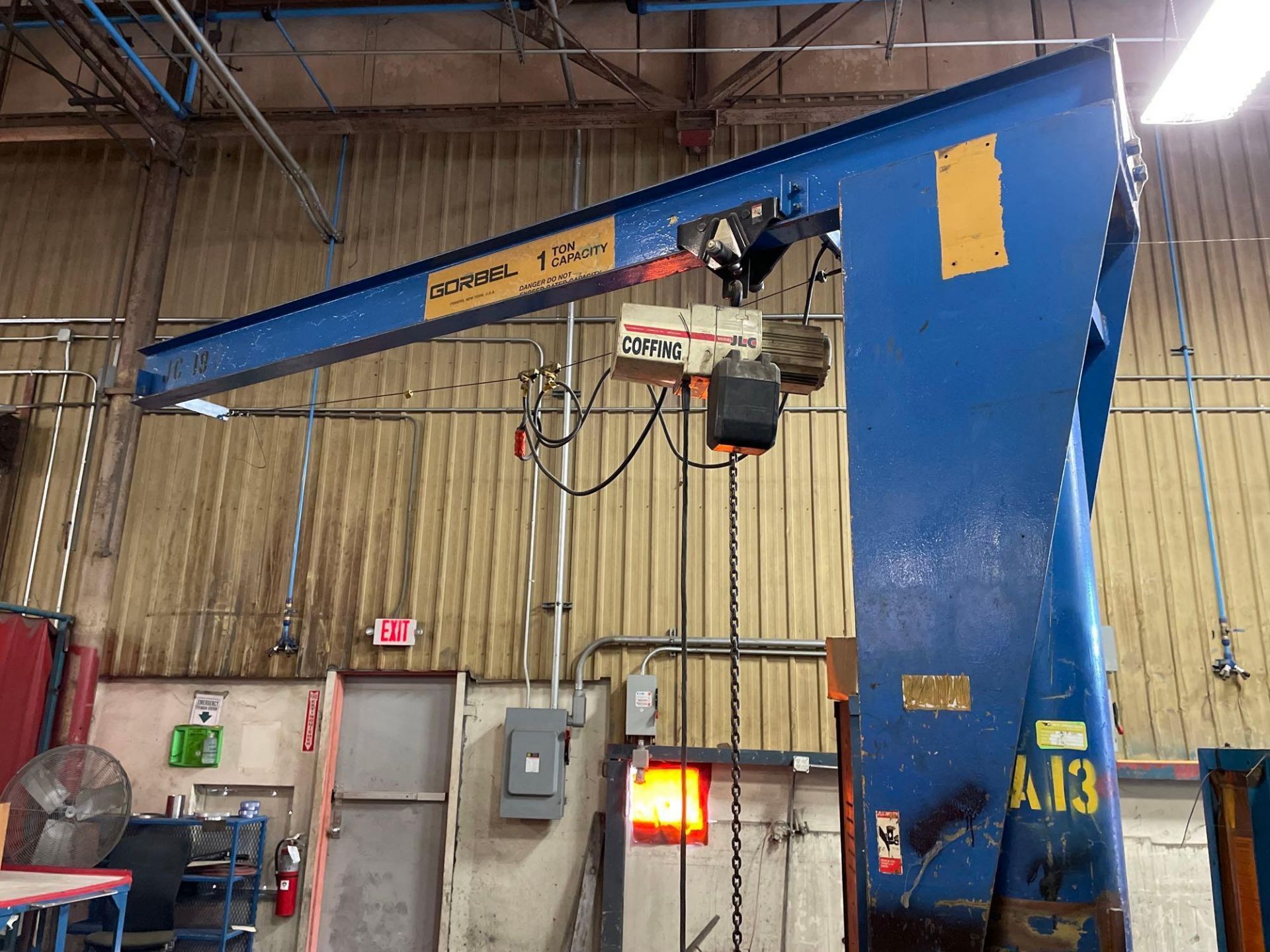 1 Ton Gorbel Jib Crane with 1 Ton Coffing Hoist - Image 8 of 12