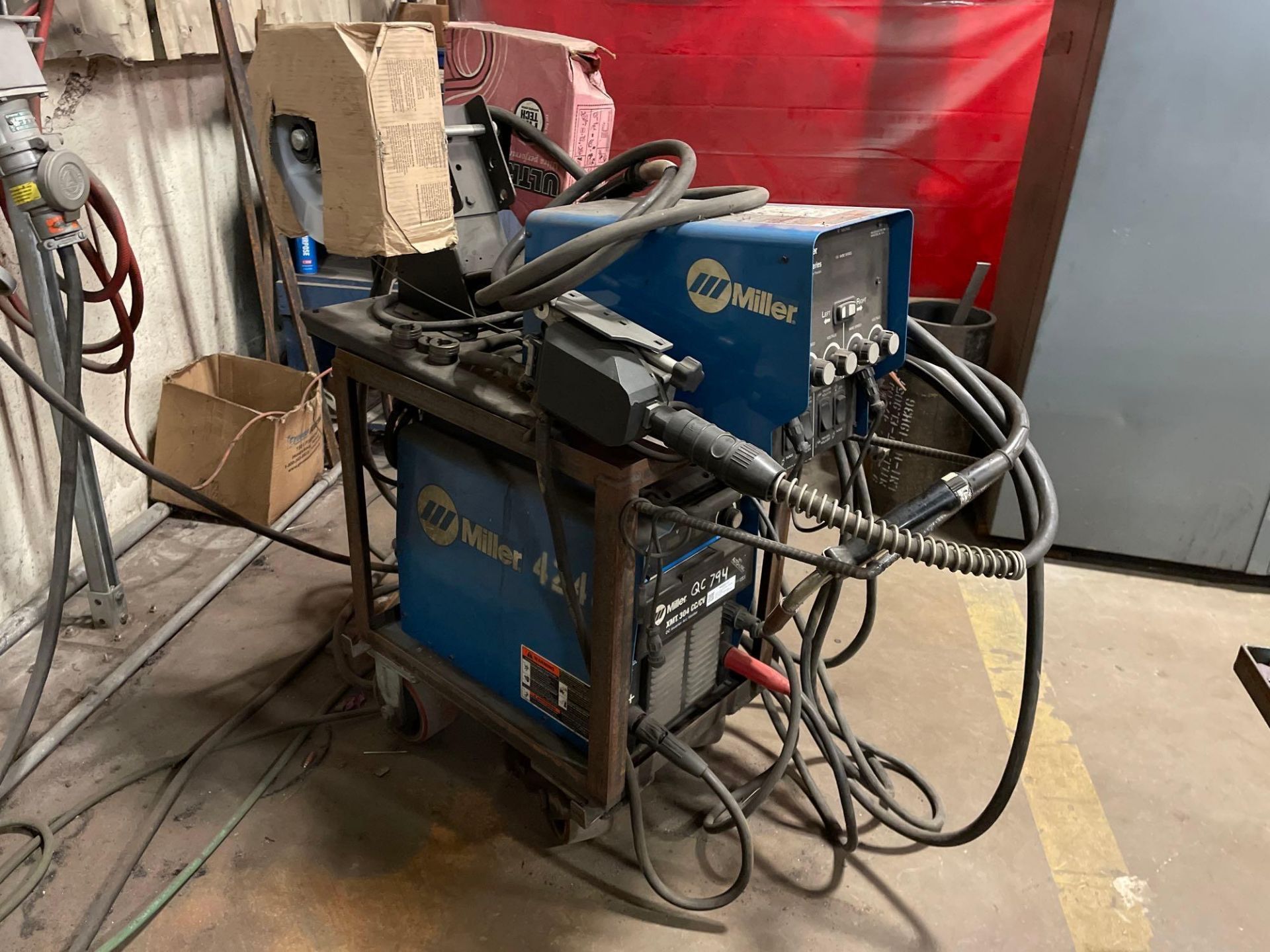 Miller XMT 304 CC/CV on Cart, DC Inverter Arc Welder with Miller 70 Series Wire Feeder - Image 7 of 15