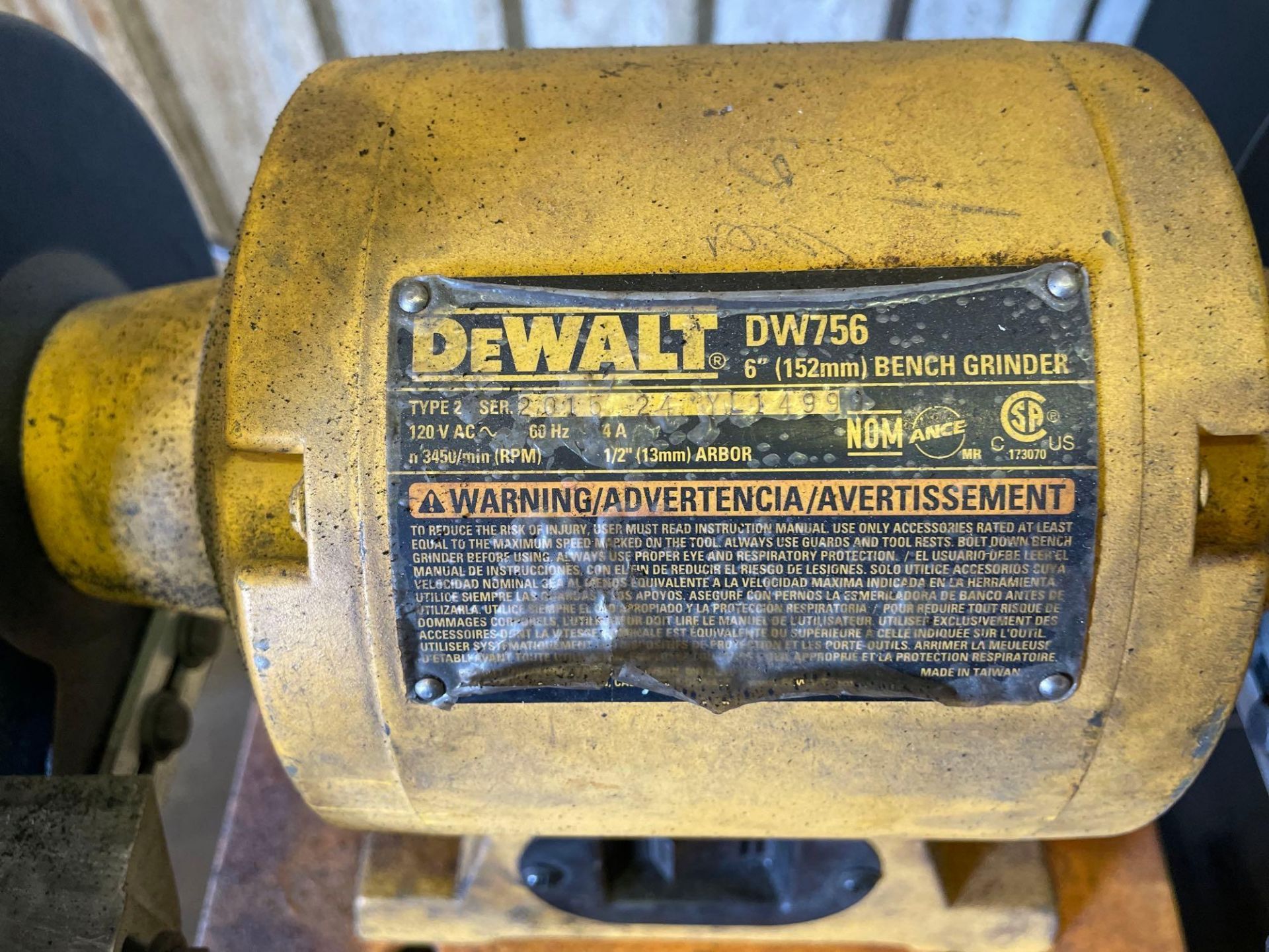 DeWalt 6" Double End Pedestal Grinder, Model DW756 - Image 3 of 4