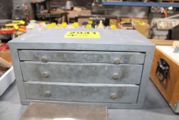 HUOT THREE DRAWER LETTER DRILL CABINET WITH DRILLS