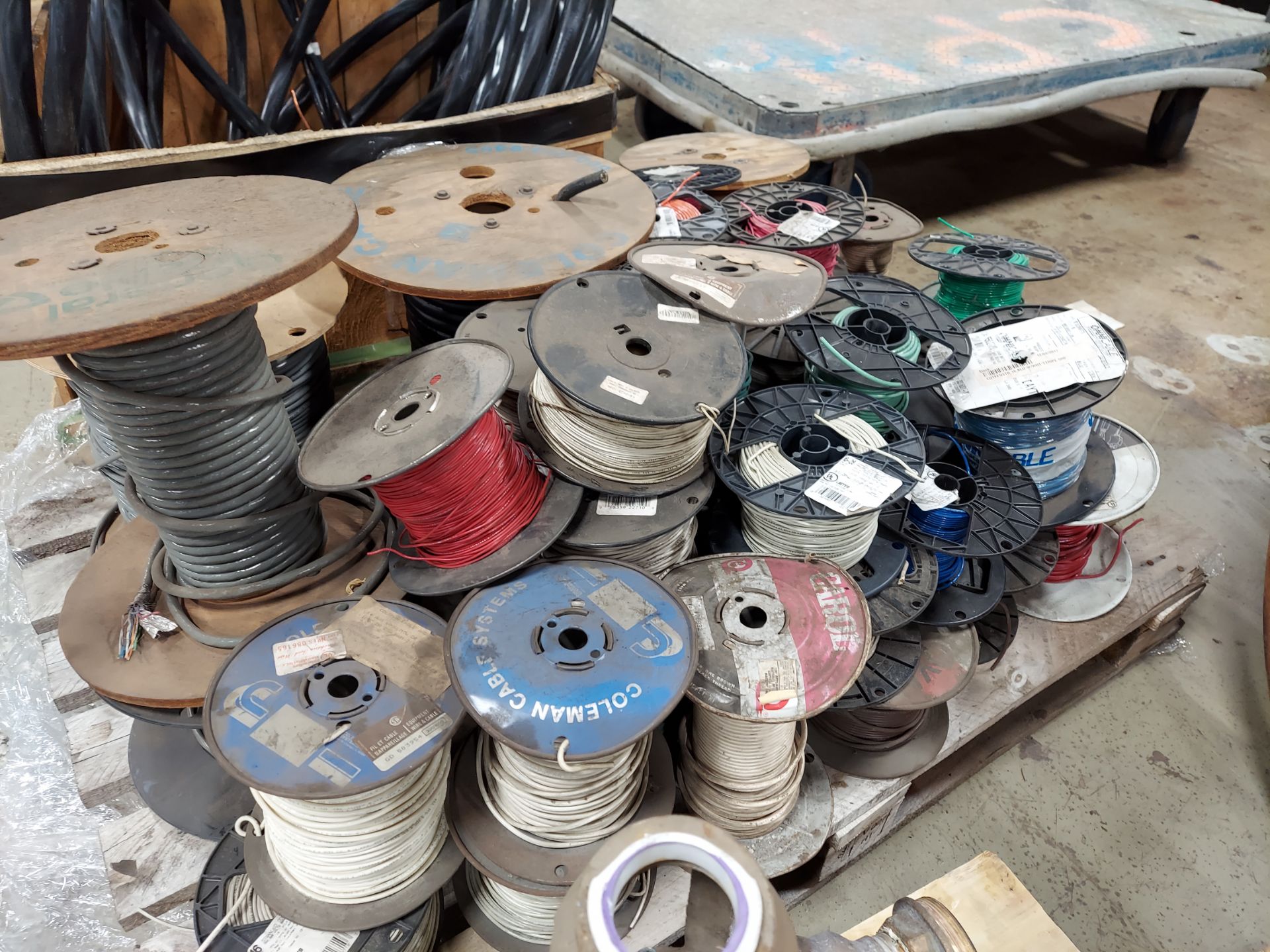 (50) ROLLS (APPROX) ASSORTED WIRE ON SKID