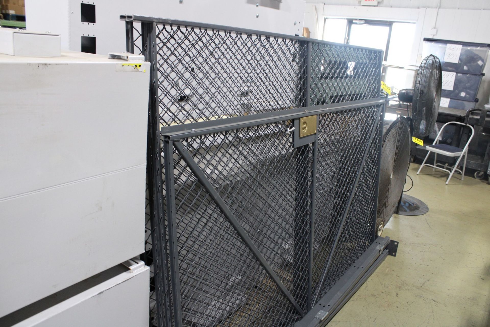SECURITY CAGE, THREE WALLS, 60" X 84" AND GATE