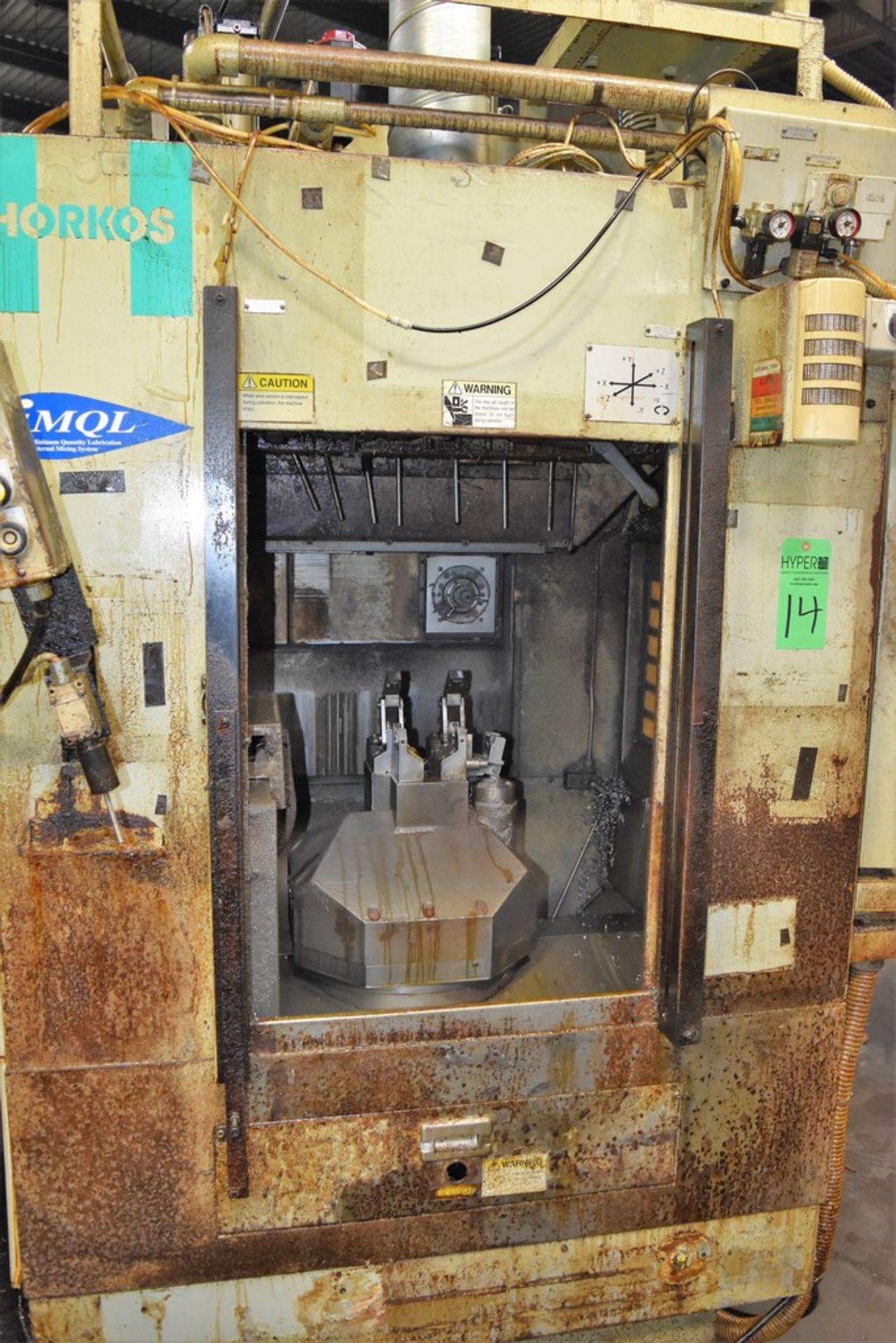Horkos RS50H-16 CNC Drilling Machine S/N: S08697 (2005)Â 5â€ 3-Jaw Chuck on Rotary Table w/ - Image 4 of 11