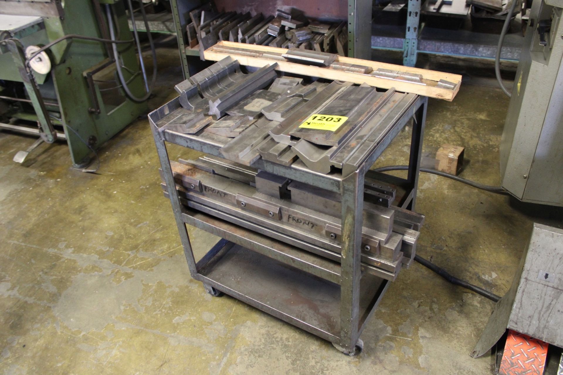 PORTABLE SHOP CART WITH ASSORTED PRESS BRAKE DIES