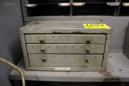 HUOT THREE DRAWER LETTER DRILL CABINET WITH DRILLS