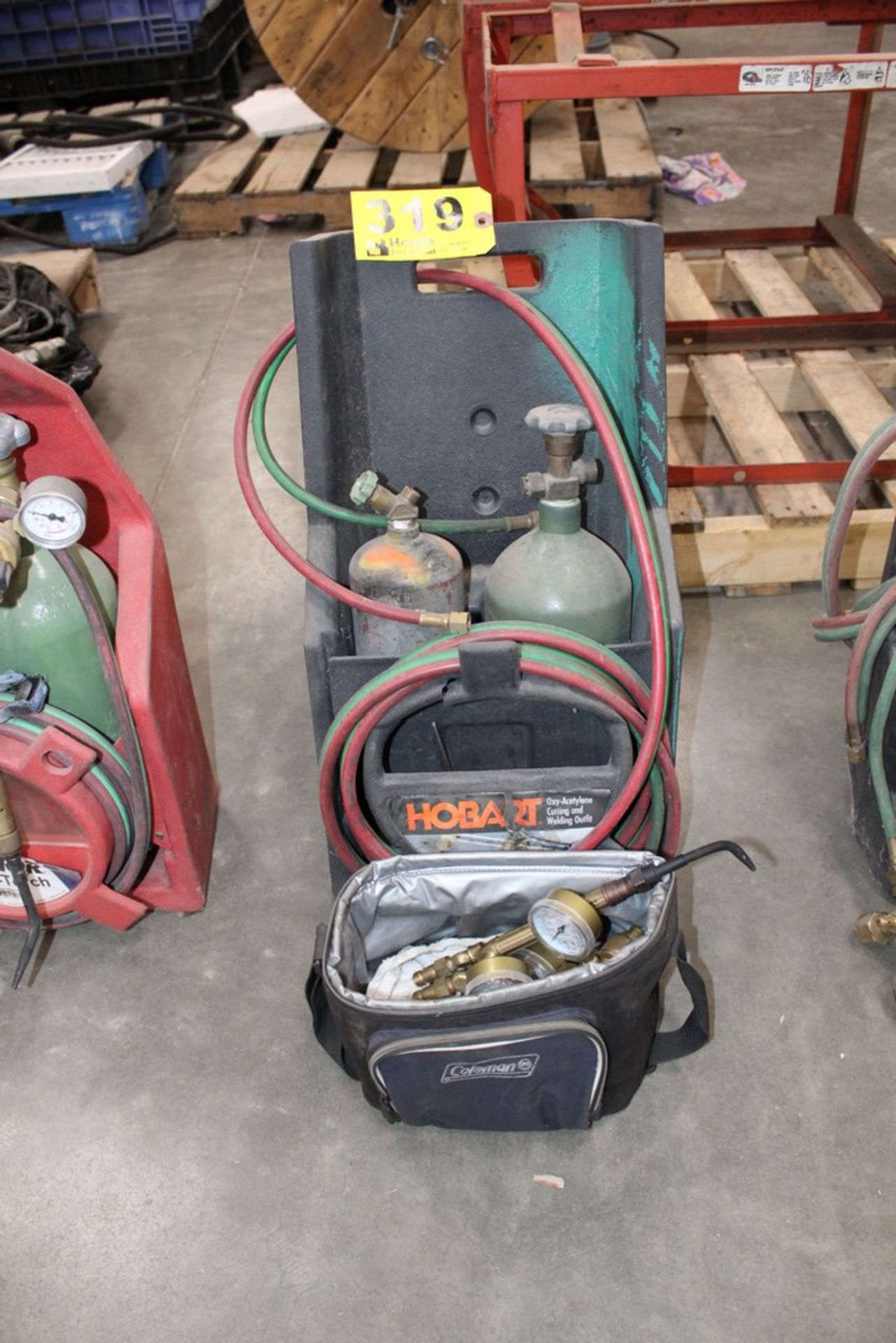 HOBART CUTTING/WELDING OUTFIT WITH TANKS, GAGES, HOSE AND TORCH